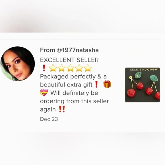 LELE sadoughi cherry 🍒 earrings - Picture 3 of 11